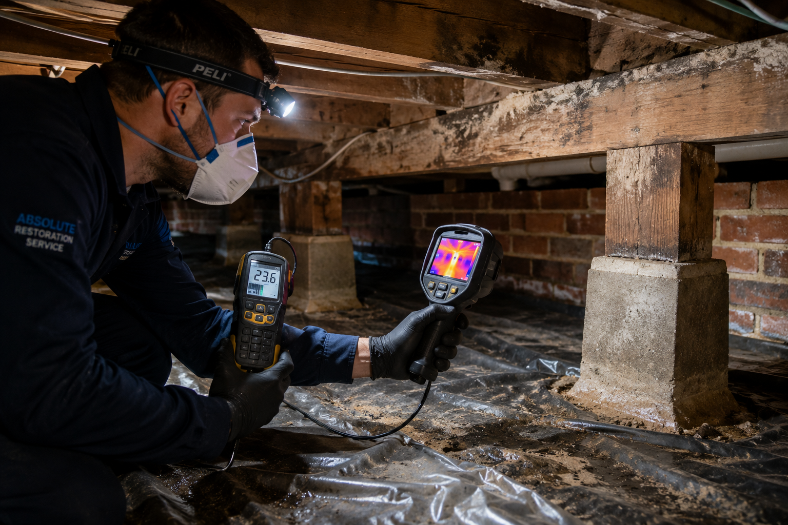 Subfloor moisture investigation using thermal imaging and moisture mapping beneath a Melbourne home to identify hidden dampness and mould risks.