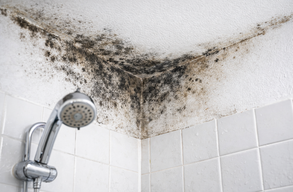 bathroom ceiling mould caused by condensation in melbourne home
