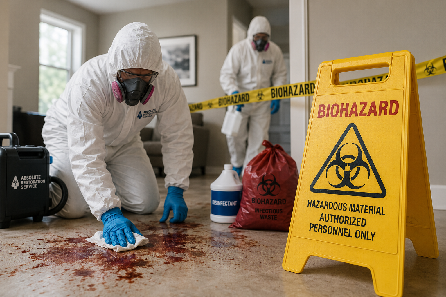 Biohazard remediation Melbourne technician performing professional decontamination and hazardous material cleanupv