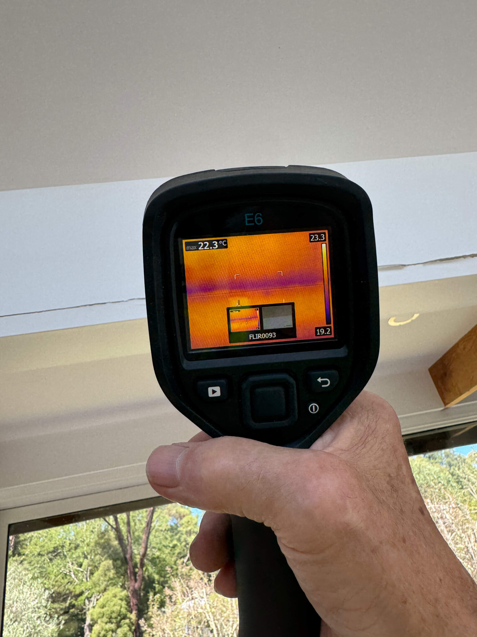 Thermal imaging camera used during urgent moisture investigation