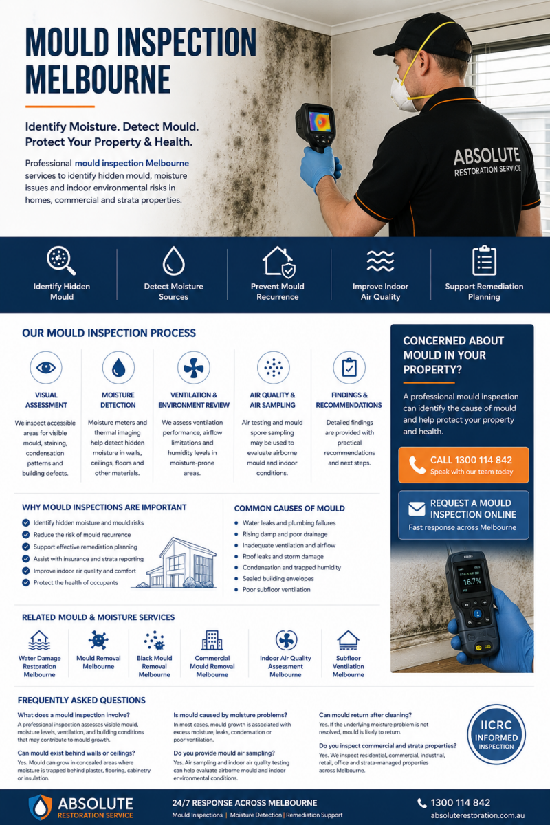 ARS technician conducting a mould inspection at a Thomastown property