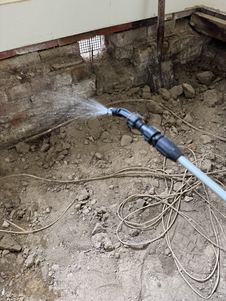 Subfloor mould contamination affecting timber flooring supports and structural framing caused by elevated ground moisture and inadequate ventilation.