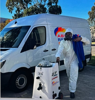 Emergency restoration technician with specialised remediation equipment responding to a property damage incident in Melbourne