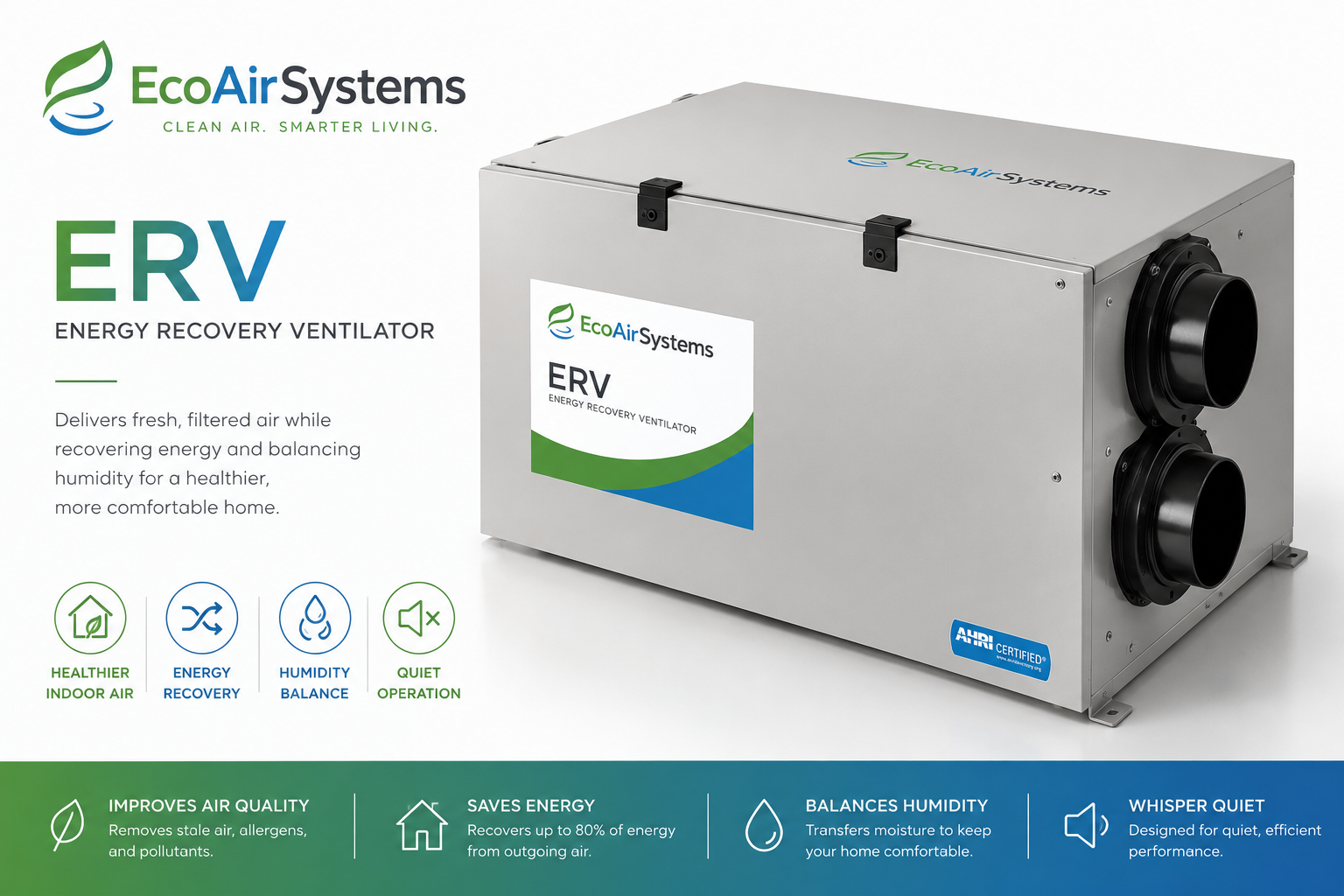 Energy recovery ventilation system supporting controlled apartment outdoor air exchange